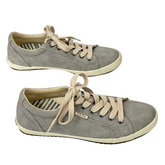 Taos Women's Star Sneakers Grey Wash Canvas Lace Up Casual Size US 9.5 - Picture 3 of 11